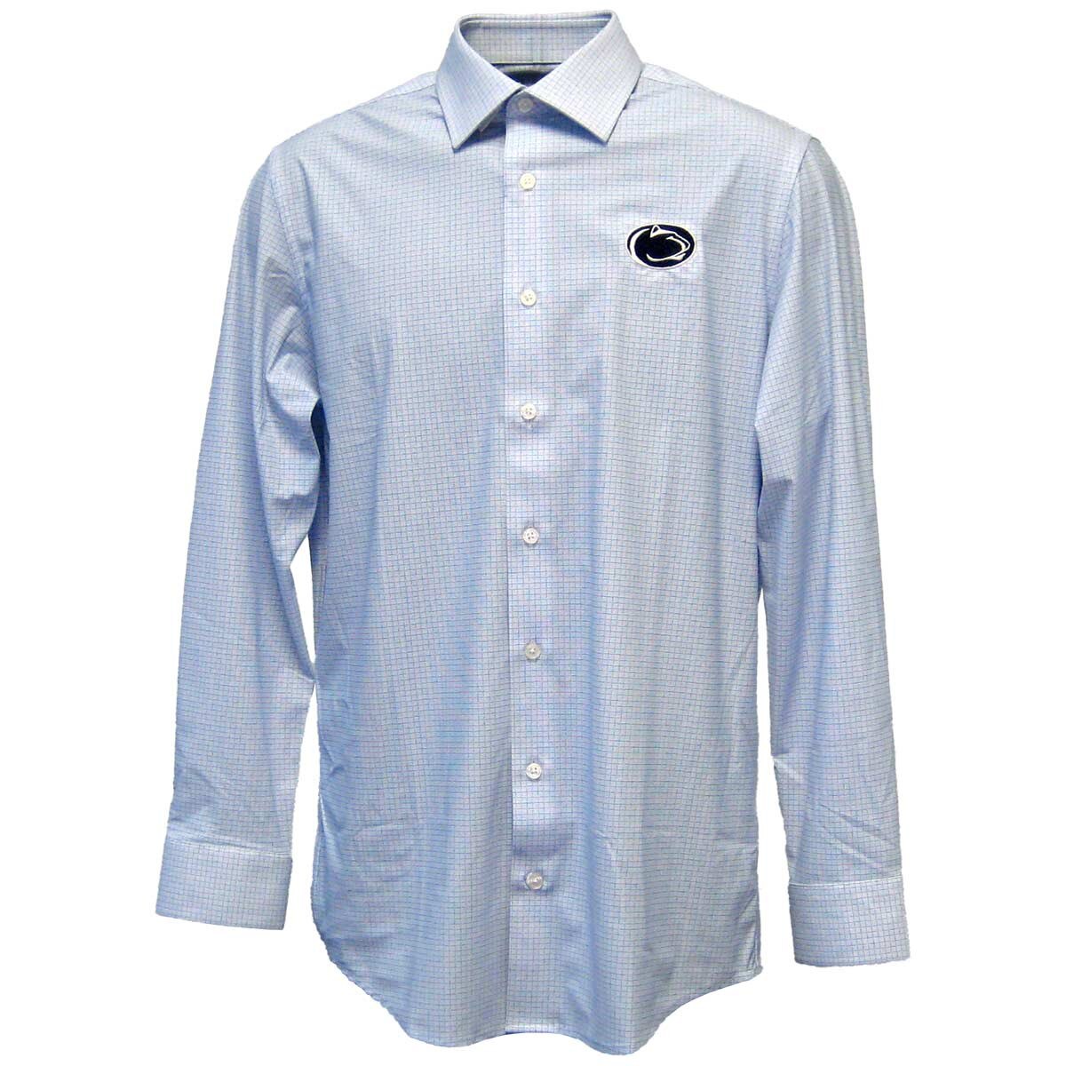 men's long sleeve button down dress shirt with embroidered Penn State Athletic Logo on left chest